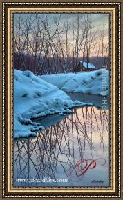 Butirskiy Framed Paintings - Winter Reflections by Alexei Butirskiy