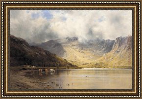 Alfred Framed Paintings - The Foxes Path to Cader, Dolgelly by Alfred de Breanski