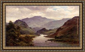 North Star Framed Paintings - The River Colwyn, North Wales by Alfred de Breanski