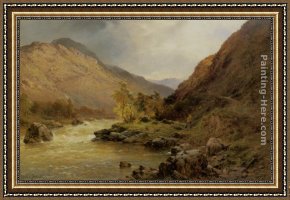 Storm Framed Paintings - A Passing Storm near Selkirk North Berwick by Alfred Fontville De Breanski