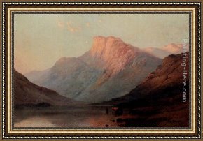 The Lock Framed Paintings - Evening Lock Vennaeker by Alfred Fontville De Breanski