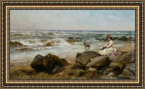 Silent Thoughts Framed Paintings - Far Away Thoughts by Alfred Glendening