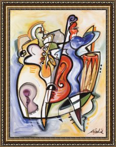 Jazz Framed Paintings - ALL THAT JAZZ by Alfred Gockel