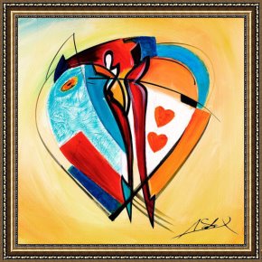 Heart Framed Paintings - AMERICAN HEARTS II by Alfred Gockel