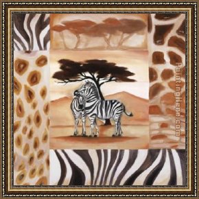 Alfred Framed Paintings - Animals of the Veldt - Zebras by Alfred Gockel