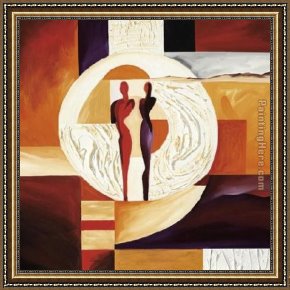 Circle Framed Paintings - Circle of Love I by Alfred Gockel