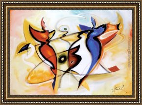 Alfred Framed Paintings - Dancing Angels by Alfred Gockel