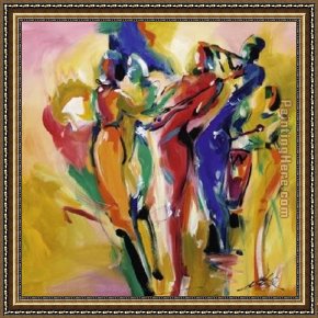 Alfred Framed Paintings - Jazz Explosion I by Alfred Gockel