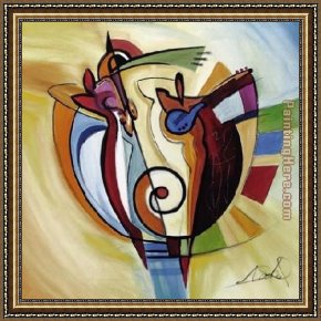 Jazz Framed Paintings - Jazz on the Circle by Alfred Gockel