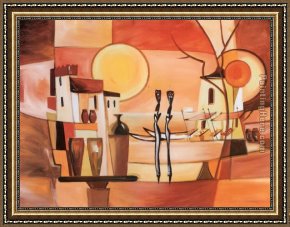The Slave Market Framed Paintings - Midday Market I by Alfred Gockel