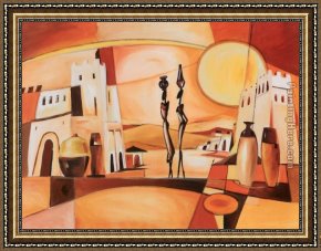 The Slave Market Framed Paintings - Midday Market II by Alfred Gockel
