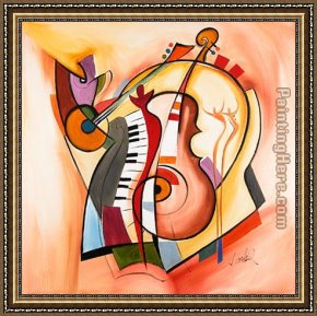 Alfred Framed Paintings - Music is my life by Alfred Gockel