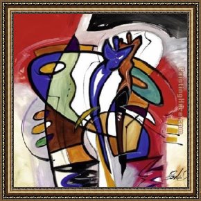 Out on The Town Framed Paintings - Paint the Town Red II by Alfred Gockel