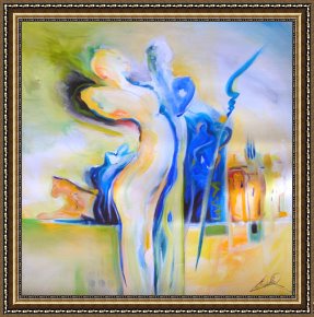 Exotic Floral II Framed Paintings - ROMANCE IN AN EXOTIC PLACE by Alfred Gockel