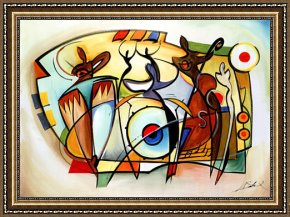 Alfred Framed Paintings - rumba by Alfred Gockel