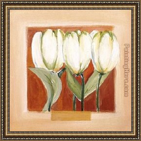 Floral Framed Paintings - Sandstone Florals I by Alfred Gockel