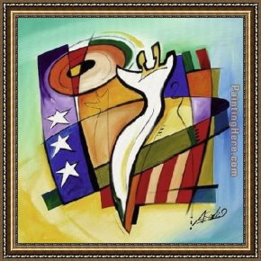 Star of The Ballet Framed Paintings - Stars & Stripes II by Alfred Gockel