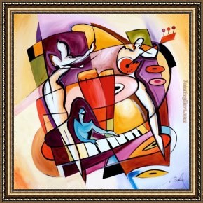 Alfred Framed Paintings - Stroking the Keys by Alfred Gockel