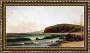 The Stone Breaker Framed Paintings - Headlands and Breakers by Alfred Thompson Bricher