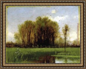Alfred Thompson Bricher Framed Paintings - Landscape with Water by Alfred Thompson Bricher