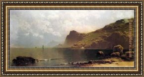 Rising Framed Paintings - Mist Rising off the Coast by Alfred Thompson Bricher