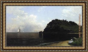 A Long Island River Framed Paintings - On Long Island Sound by Alfred Thompson Bricher