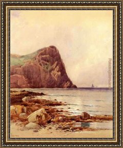 Rocky Coast Framed Paintings - Rocky Coast by Alfred Thompson Bricher