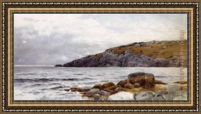 Alfred Thompson Bricher Framed Paintings - Rocky Coastline by Alfred Thompson Bricher