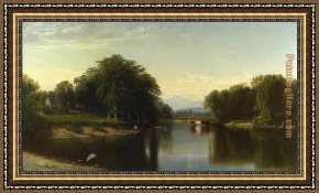Alfred Thompson Bricher Framed Paintings - Saco River New Hampshire by Alfred Thompson Bricher