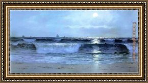 Alfred Framed Paintings - Seascape by Alfred Thompson Bricher