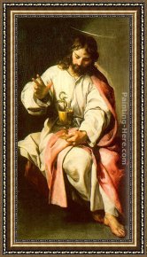 The Stirrup Cup Framed Paintings - St. John the Evangelist with the Poisoned Cup by Alonso Cano