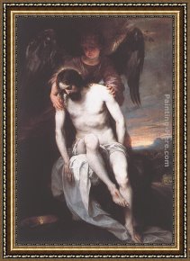Spirit of The Dead Watching Framed Paintings - The Dead Christ Supported by an Angel by Alonso Cano