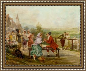 The Carpet Seller Framed Paintings - The Ribbon Seller by Alonso Perez