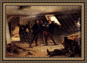 Alphonse De Neuville Framed Paintings - Episode From The Franco-Prussian War by Alphonse de Neuville