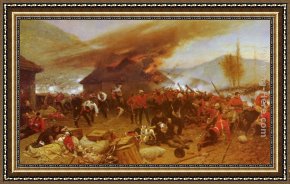 Alphonse De Neuville Framed Paintings - The Defence Of Rorke's Drift by Alphonse de Neuville