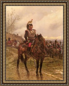 Alphonse De Neuville Framed Paintings - The Hussars by Alphonse de Neuville
