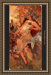 Mucha Framed Paintings - Autumn by Alphonse Maria Mucha