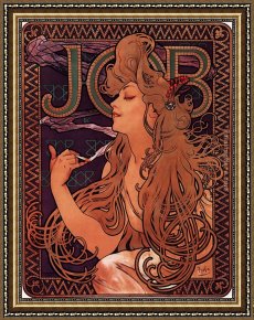 Mucha Framed Paintings - JOB by Alphonse Maria Mucha