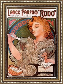 Mucha Framed Paintings - Lance Parfum Rodo by Alphonse Maria Mucha