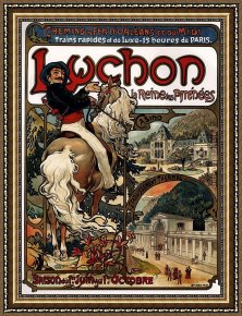 Mucha Framed Paintings - Luchon by Alphonse Maria Mucha