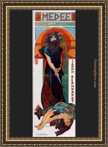 Mucha Framed Paintings - Medee by Alphonse Maria Mucha