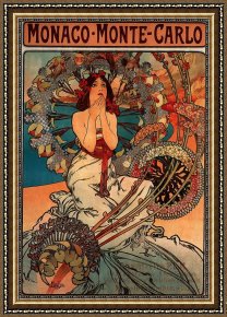Mucha Framed Paintings - Monaco Monte Carlo by Alphonse Maria Mucha