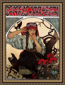 Mucha Framed Paintings - Moravian Teachers' Choir by Alphonse Maria Mucha