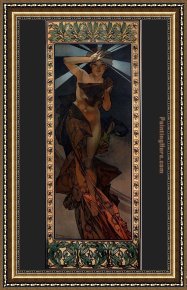 Mucha Framed Paintings - Morning Star by Alphonse Maria Mucha
