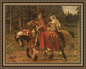 Mucha Framed Paintings - Mucha Heraldic Chivalry by Alphonse Maria Mucha