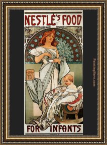 Mucha Framed Paintings - Nestles Food for Infants by Alphonse Maria Mucha