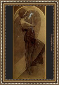Mucha Framed Paintings - North Star by Alphonse Maria Mucha