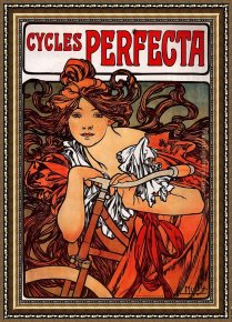Mucha Framed Paintings - Perfecta Cycles by Alphonse Maria Mucha