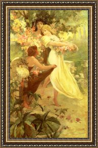 Mucha Framed Paintings - Spirit of Spring by Alphonse Maria Mucha