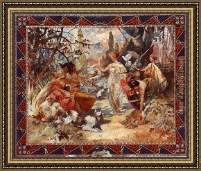 Mucha Framed Paintings - The Judgement of Paris by Alphonse Maria Mucha